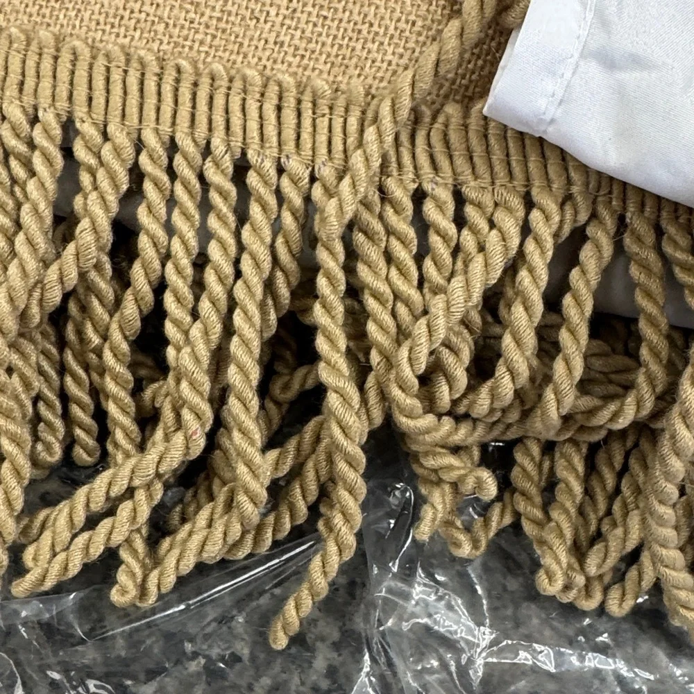 Jute Bohemian Full size bed skirt NEW